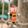 TOY TOKYO Pointless Island: 3 Little Pigs Carnival Edition Orange 3.74" Tall Sofubi Figure
