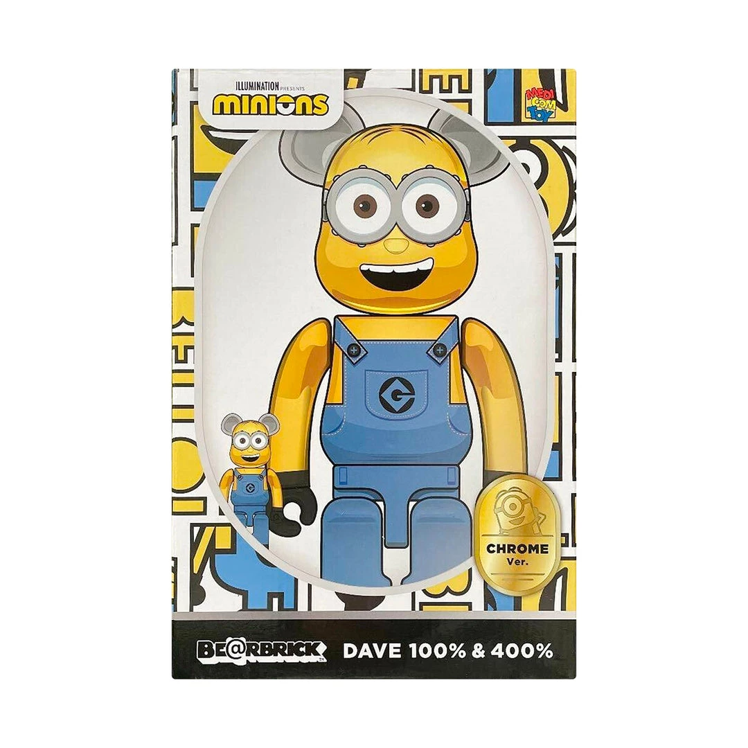TOY TOKYO MEDICOM TOY: BE@RBRICK - Minions Dave Chrome 100% & 400% 11 TOY TOKYO MEDICOM TOY: BE@RBRICK - Minions Dave Chrome 100% & 400%