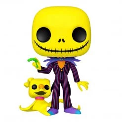 TOY TOKYO Funko Pop! Disney: The Nightmare Before Christmas - 10" Jack Skellington With Zero (Black Light) #809