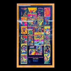 TOY TOKYO PRINTS Marvel Superheroes Third Eye Black Light Promotional Display Poster (Framed)