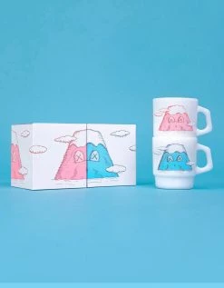 TOY TOKYO KAWS: Holiday - JAPAN Mount Fuji Fire King Mug Set Of 2 Multicolor