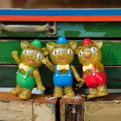 TOY TOKYO AWESOME TOY Pointless Island: 3 Little Pigs Glitter 3 Pack 3.74" Tall Sofubi Figure