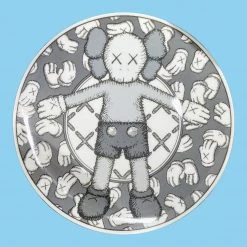 TOY TOKYO KAWS - Ceramic Plate Set Of 4 Grey 10 TOY TOKYO KAWS - Ceramic Plate Set Of 4 Grey