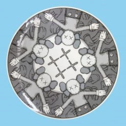 TOY TOKYO KAWS - Ceramic Plate Set Of 4 Grey 12 TOY TOKYO KAWS - Ceramic Plate Set Of 4 Grey